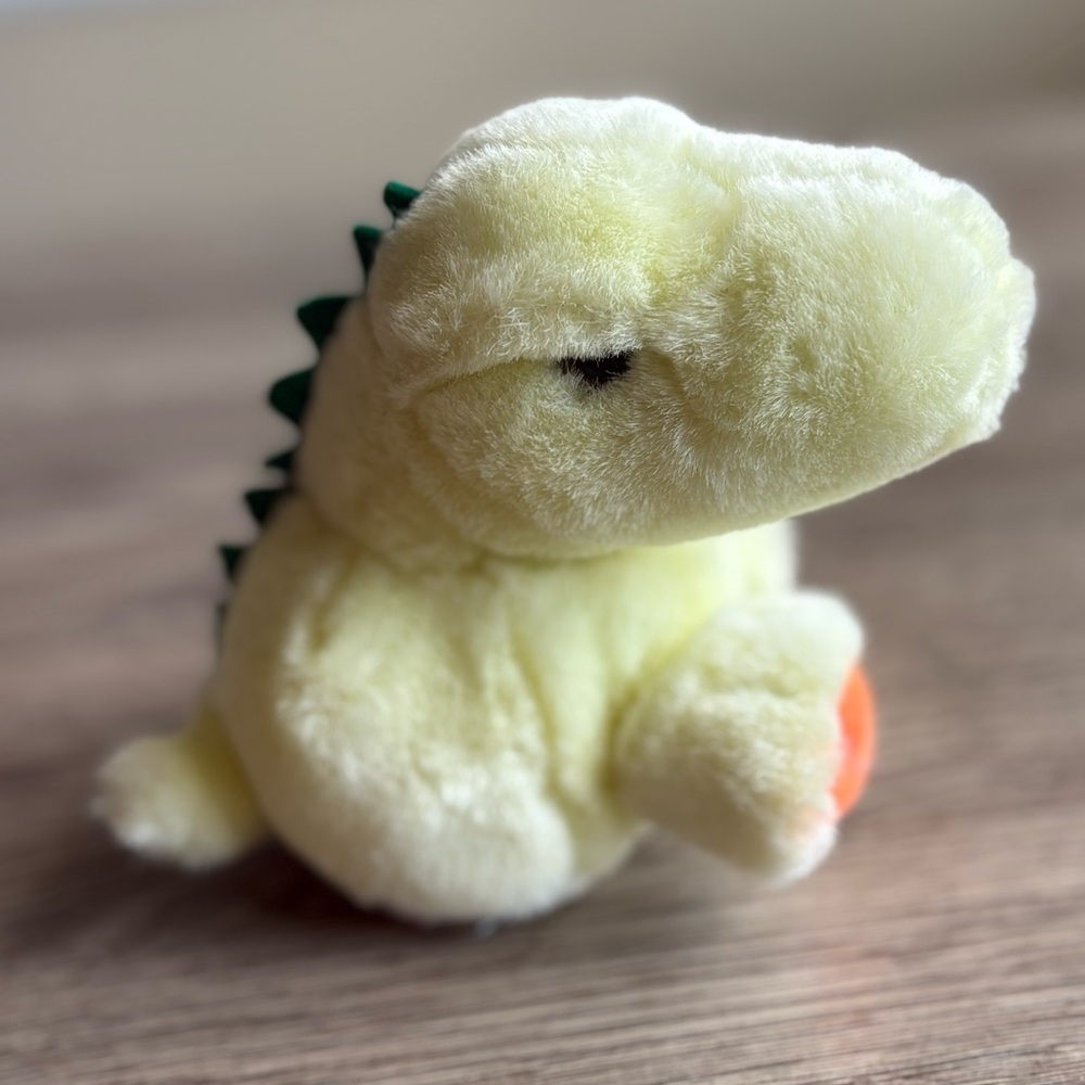 Dinky the Yellow Dinosaur Puffkins by Swibco Stuffed Plush Toy